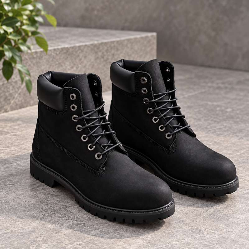 Men’s Premium Genuine Leather Lace-Up Boots | High-Top Casual Boots
