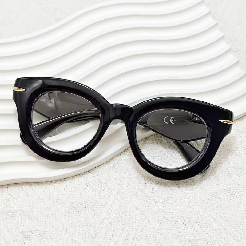 Vintage Thick Round Cat Eye Glasses for Women & Men