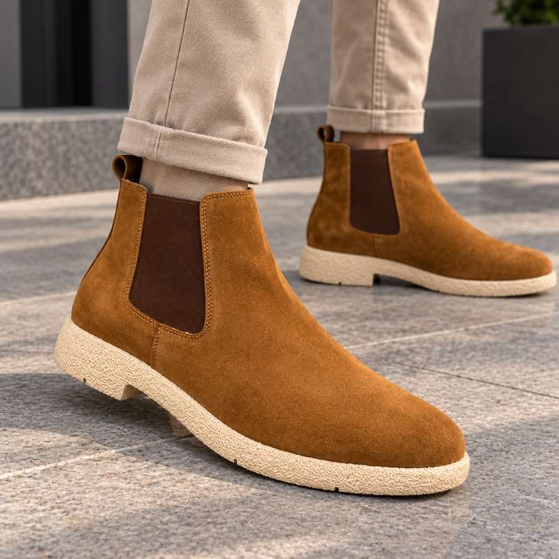 Men’s Premium Genuine Suede Chelsea Boots | Casual Ankle Boots