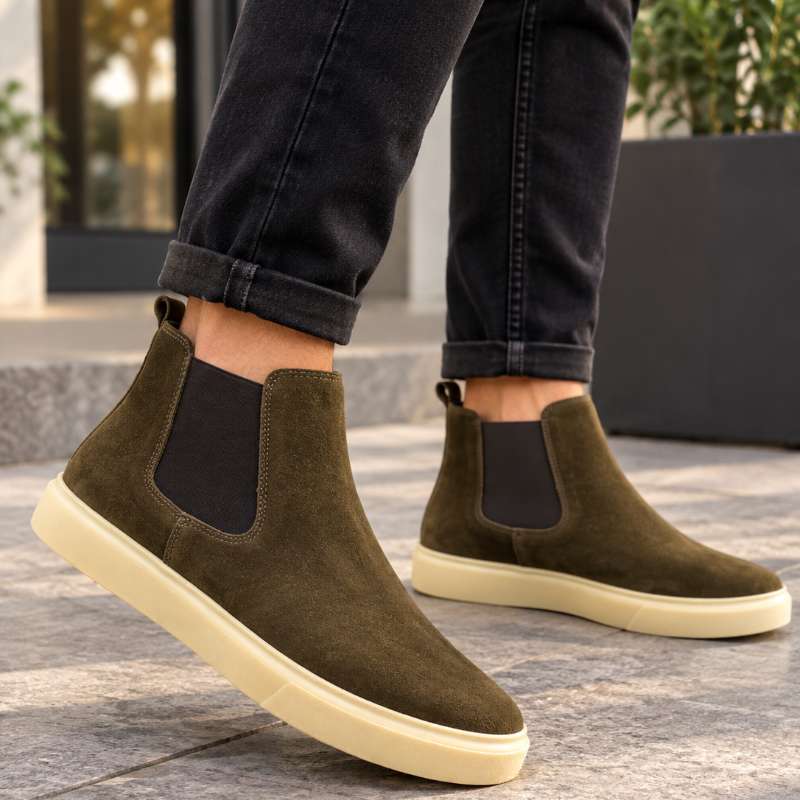 Premium Men's Genuine Suede Leather Chelsea Boots