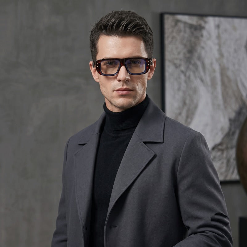 Luxury Blue Light Blocking Rectangle Glasses for Men & Women