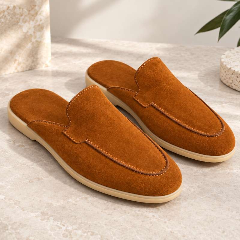 Men's Premium Genuine Leather Slip-On Loafers | Handmade TPR Sole