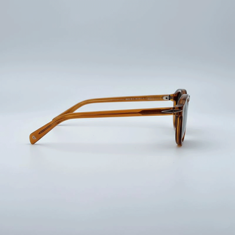 Retro Amber Round Sunglasses – Green UV400 Lens (Unisex)