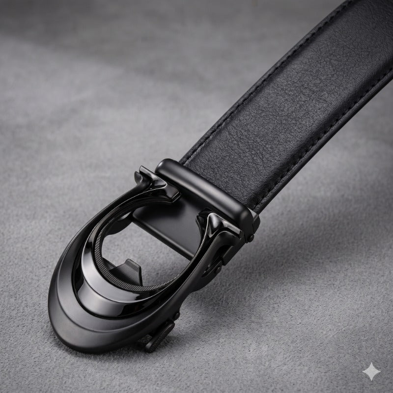 Black Noir Loop Signature Belt for Men