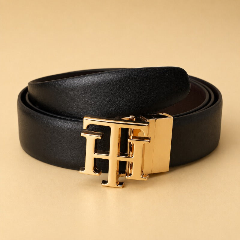 Gold Regal Monogram Reversible Belt for Men