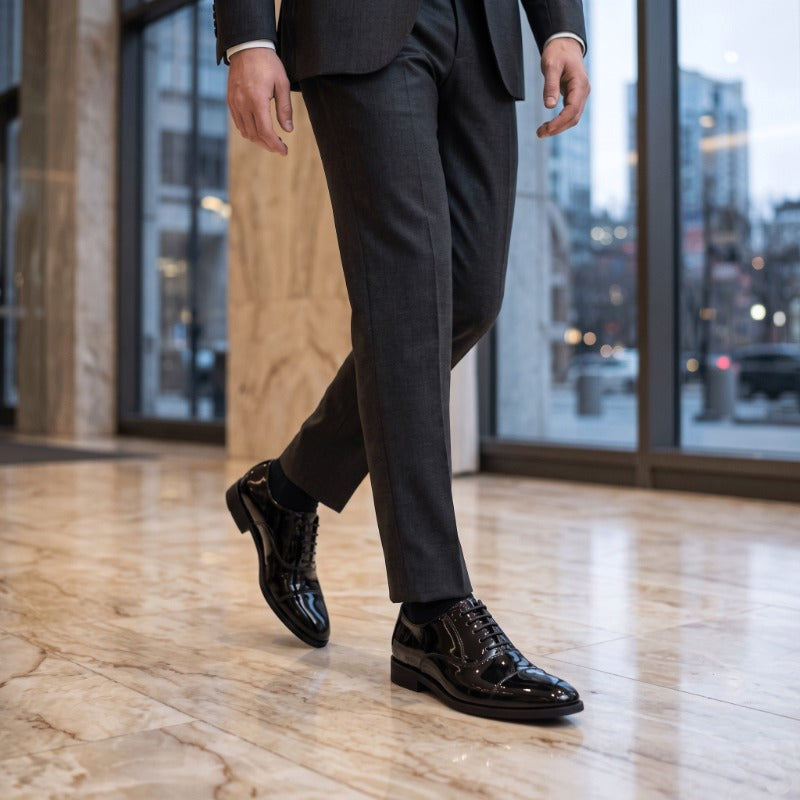 Men's Premium Black Patent Leather Formal Shoes