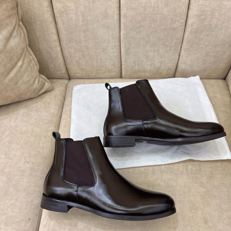 Men's Premium Chelsea Boots-Free Faux Leather Ankle Boots with Comfortable TPR Sole