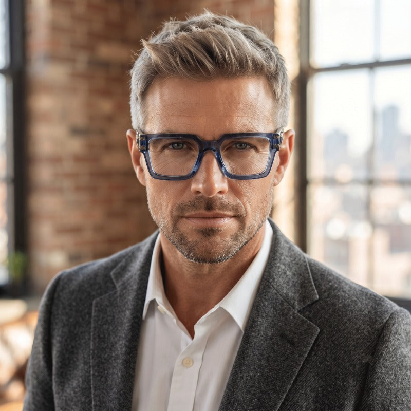Premium Square Full Frame Blue Light Blocking Eyeglasses for Men & Women