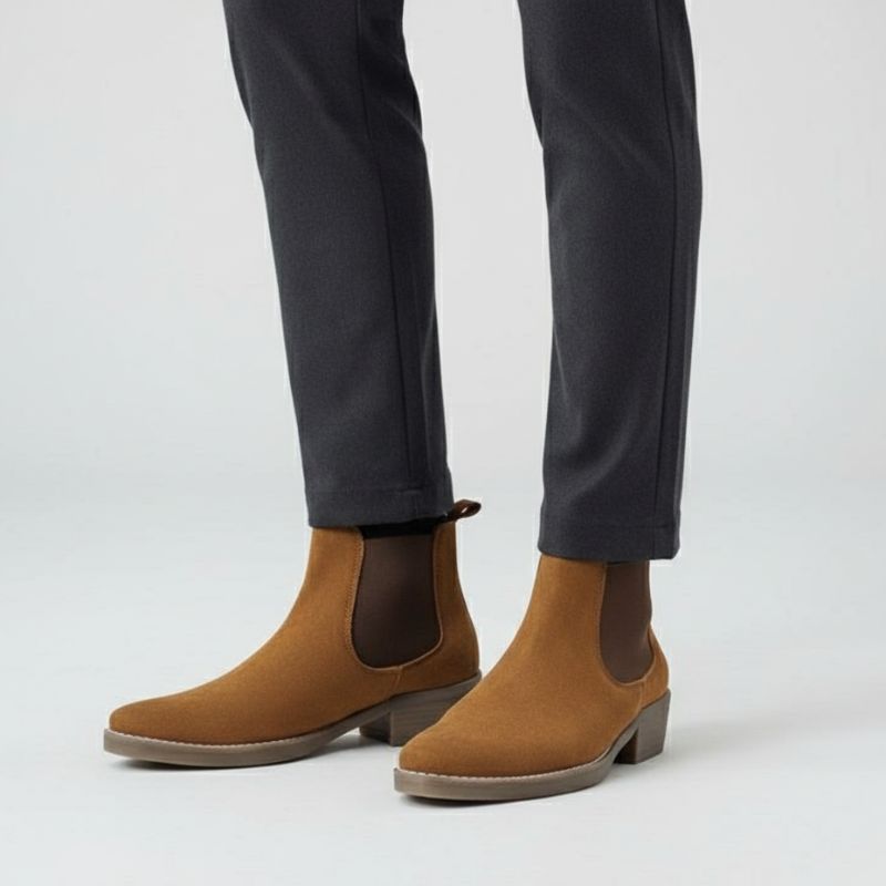 JonasParamount Premium Tan Suede Boots – Handmade Leather Sole