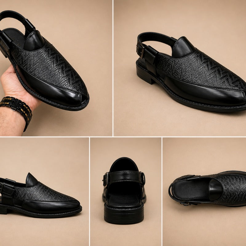 Premium Woven Peshawari Sandal for Men – Faux Leather Ethnic Sandals