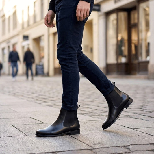 Men's Premium Chelsea Boots-Free Faux Leather Ankle Boots with Comfortable TPR Sole