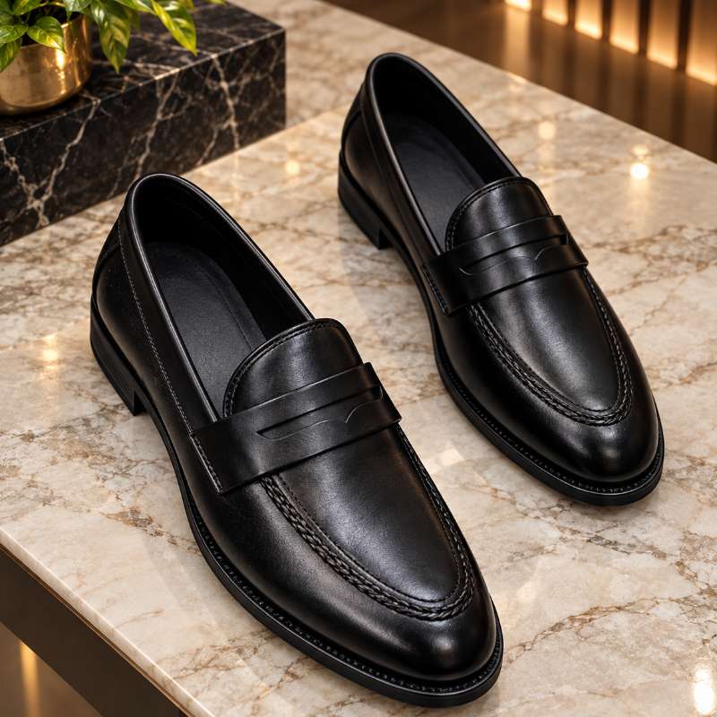Men's Premium Penny Moccasins | Classic Formal Loafers | Handmade TPR Sole