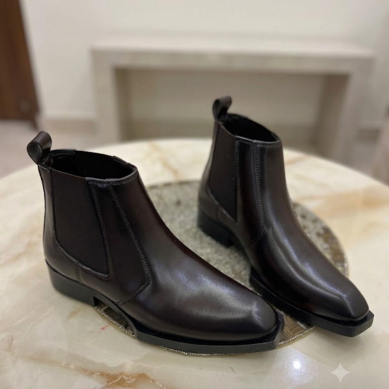 Wrinkle-Free Faux Leather Ankle Boots with Comfortable TPR Sole