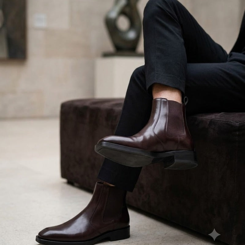 Wrinkle-Free Faux Leather Ankle Boots with Comfortable TPR Sole