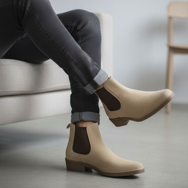 JonasParamount Premium Beige Suede Boots – Handmade Leather Sole