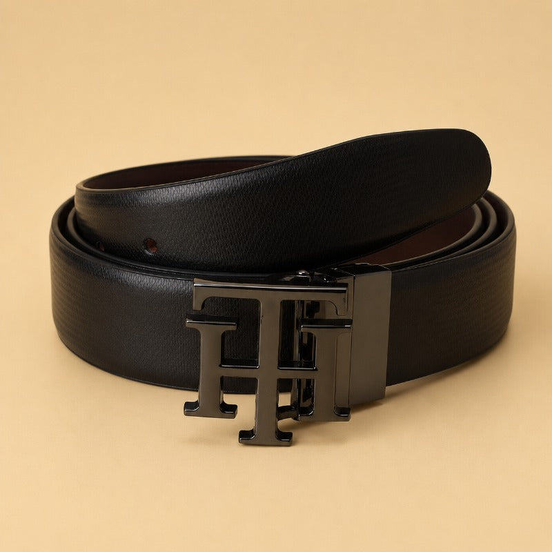 Grey Regal Monogram Reversible Belt for Men