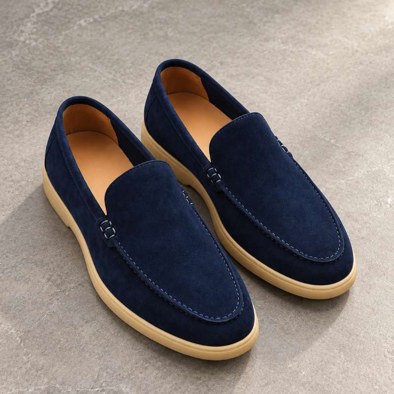 Premium Men's Leather Slip-On Loafers | Handmade TPR Sole