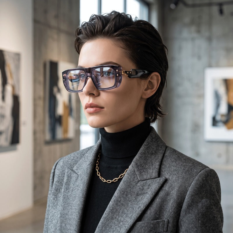 Luxury Blue Light Blocking Rectangle Glasses for Men & Women
