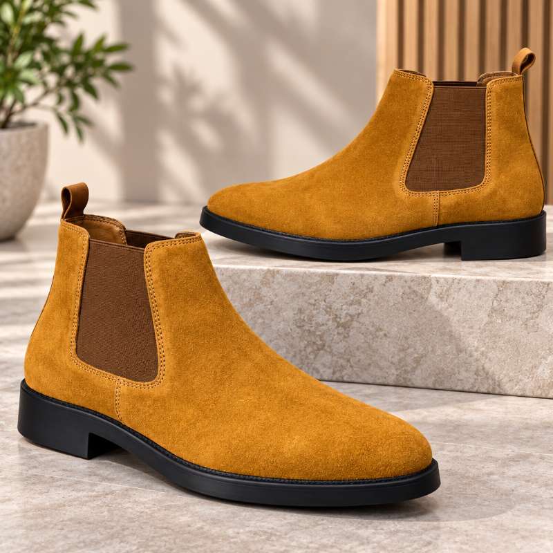 Men’s Premium Suede Chelsea Boots –Suede Leather | Handmade Leather Sole