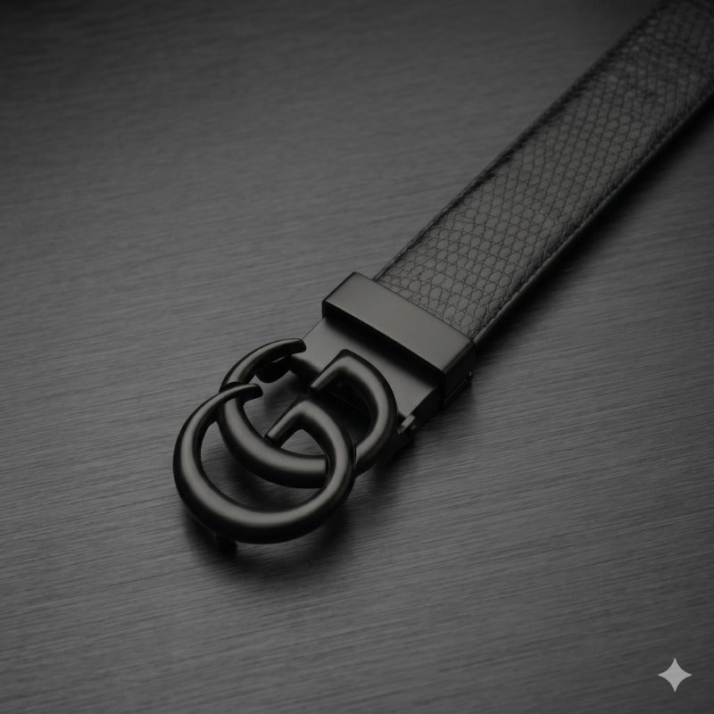 Signature Black Buckle Belt for Men