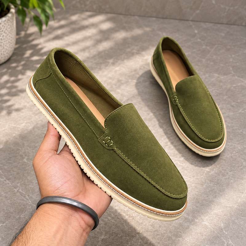 Premium Men's Leather Slip-On Loafers | Handmade TPR Sole | Casual Shoes