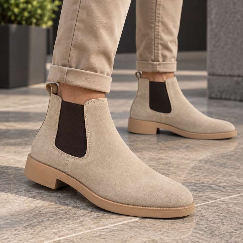 Men’s Premium Suede Chelsea Boots –Suede Leather | Handmade Leather Sole