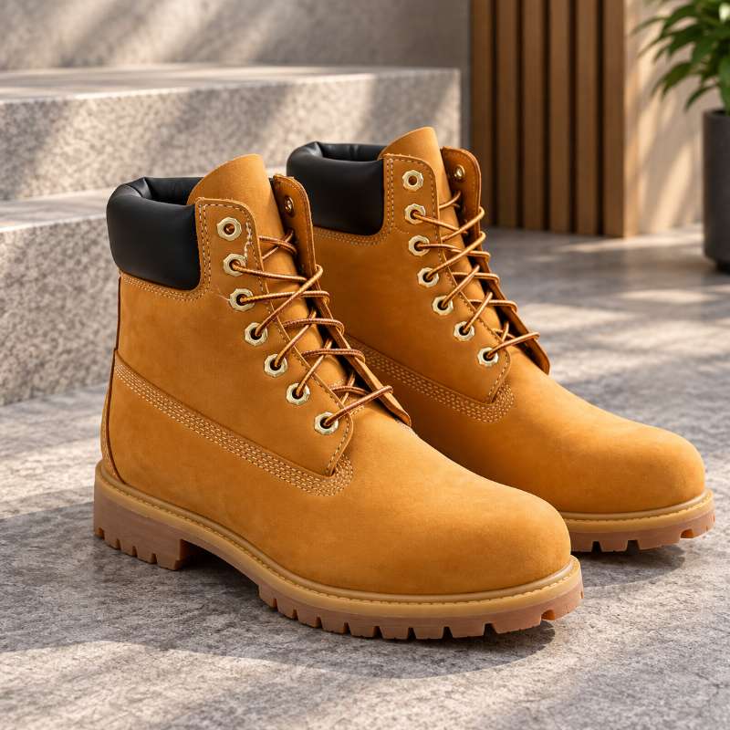 Men’s Premium Genuine Leather Lace-Up Boots | High-Top Casual Boots