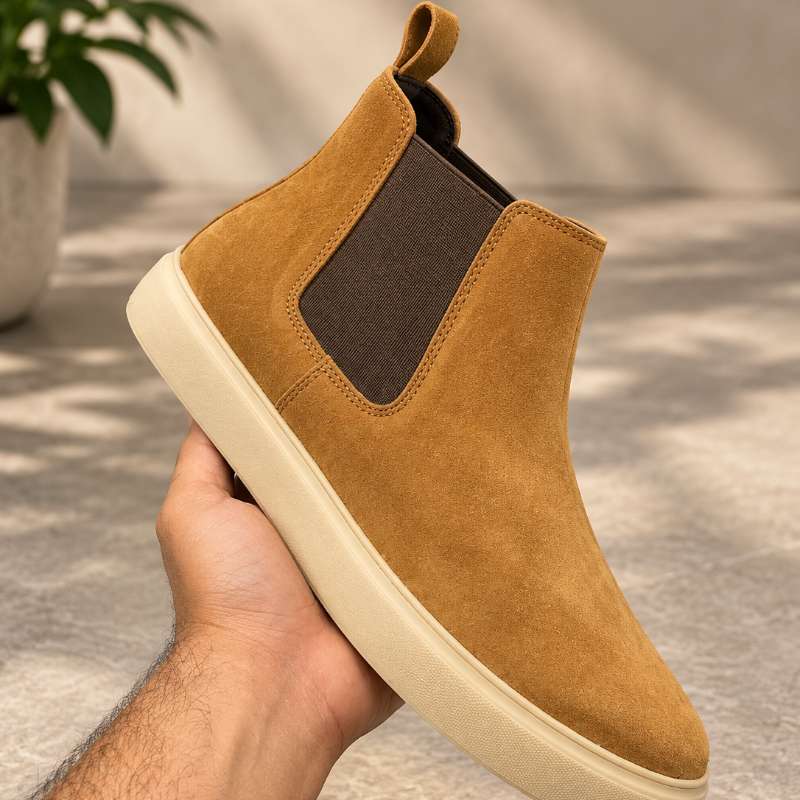 Premium Men's Genuine Suede Leather Chelsea Boots