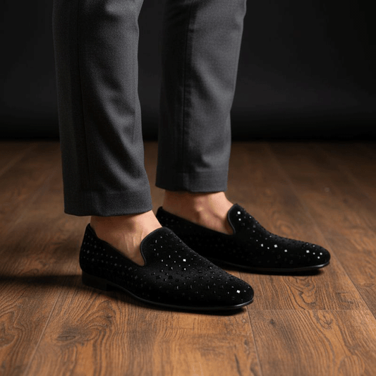 Handmade Velvet Slippers with Premium Studded Design – JonasParamount