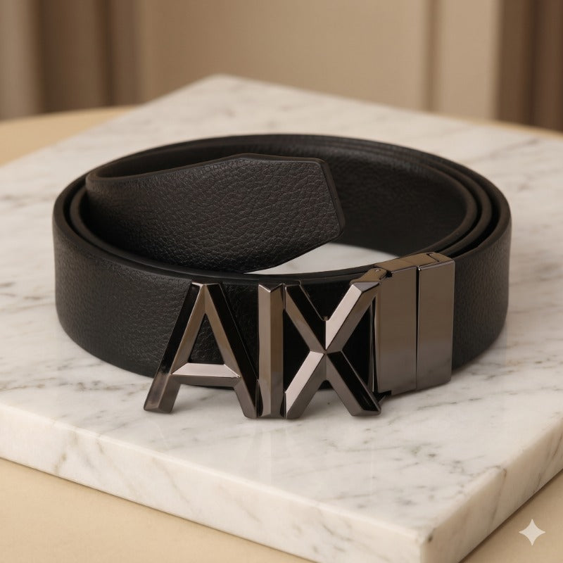 Black Urban Edge Reversible Belt for Men