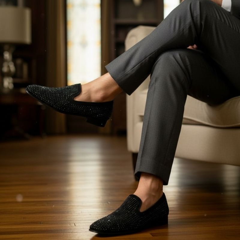 JonasParamount Premium Collection Studded Mirror Work Loafers