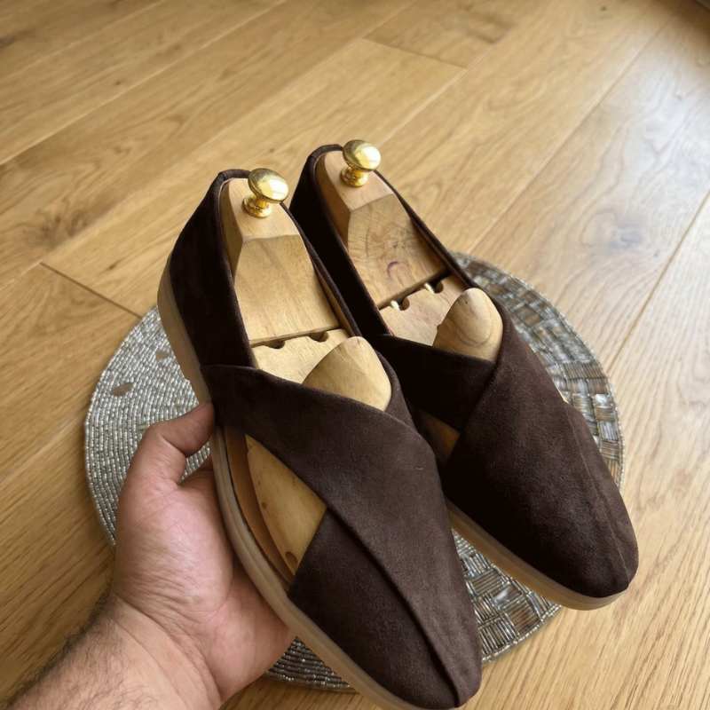 Men’s Premium Suede Peshawari Slip-On Sandals – Soft Leather Comfort Casual Ethnic Footwear