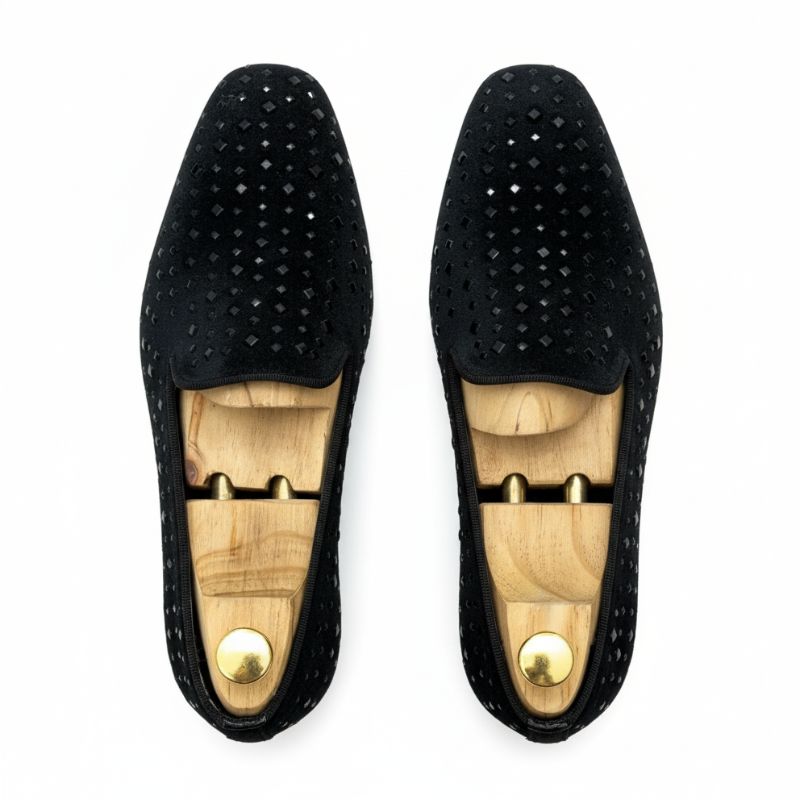 Handmade Velvet Slippers with Premium Studded Design – JonasParamount