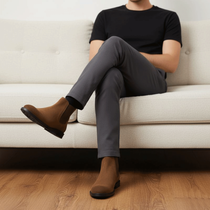 Premium Brown Suede Boots by JonasParamount – Handmade Leather Sole