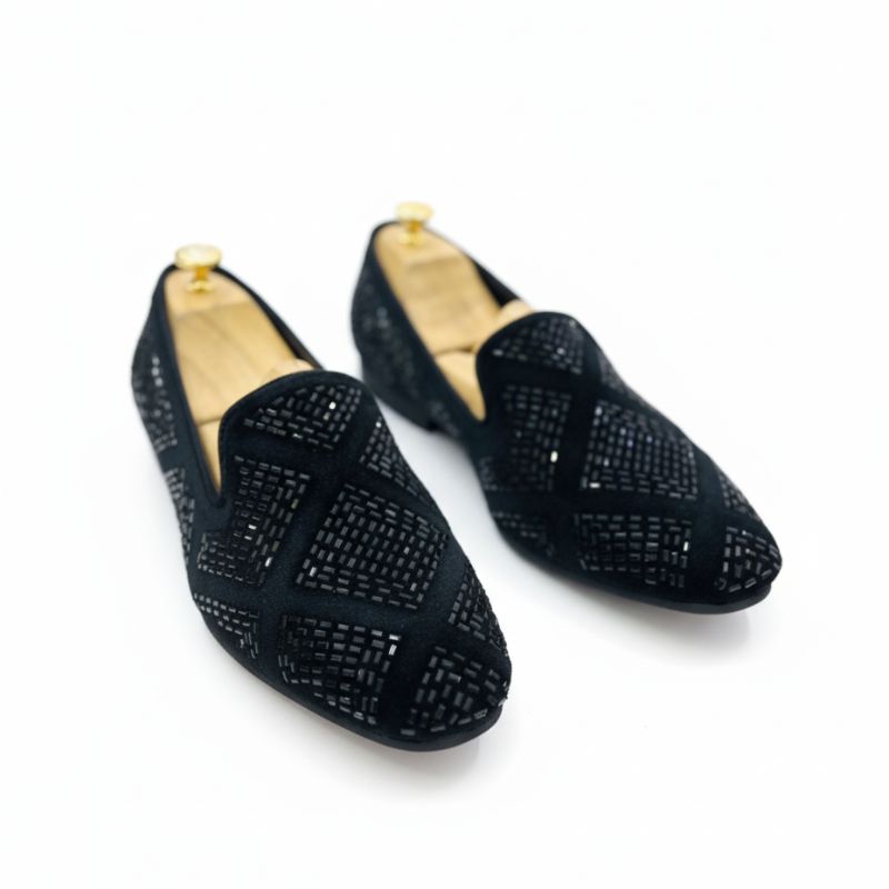 JonasParamount Premium Studded Black Loafers with Durable TPR Sole