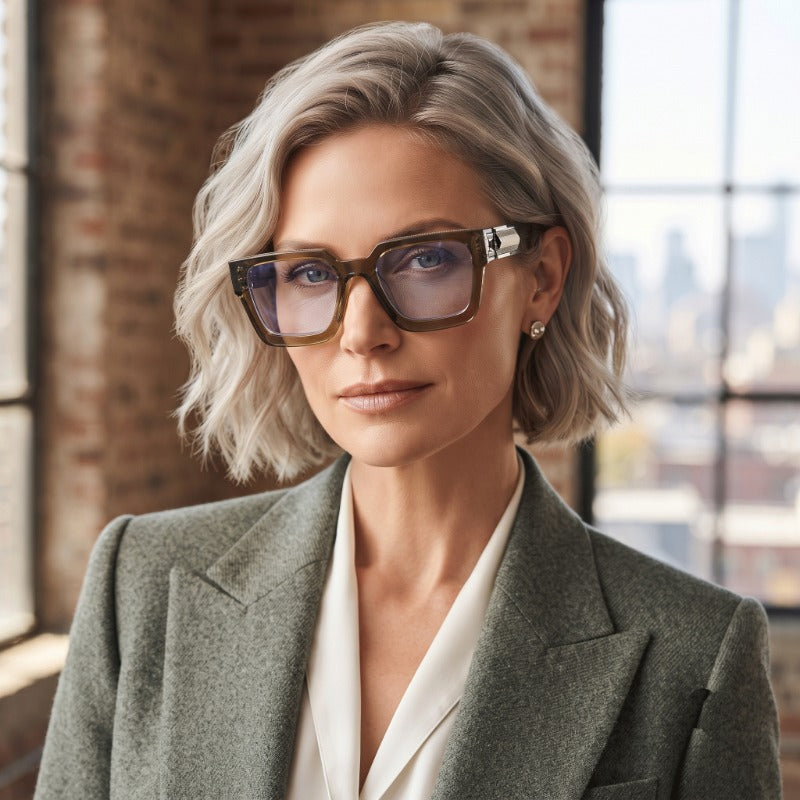Premium Square Full Frame Blue Light Blocking Eyeglasses for Men & Women