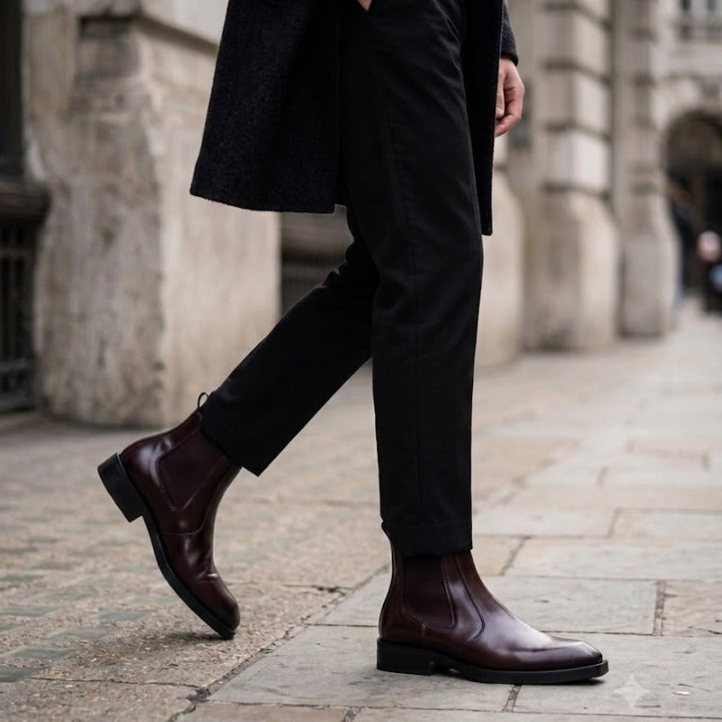Wrinkle-Free Faux Leather Ankle Boots with Comfortable TPR Sole