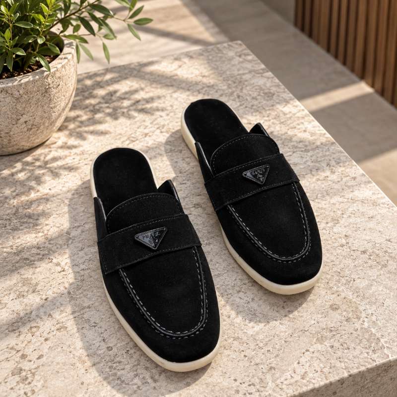 Men's Premium Suede Slip-On Loafers – Backless Mules