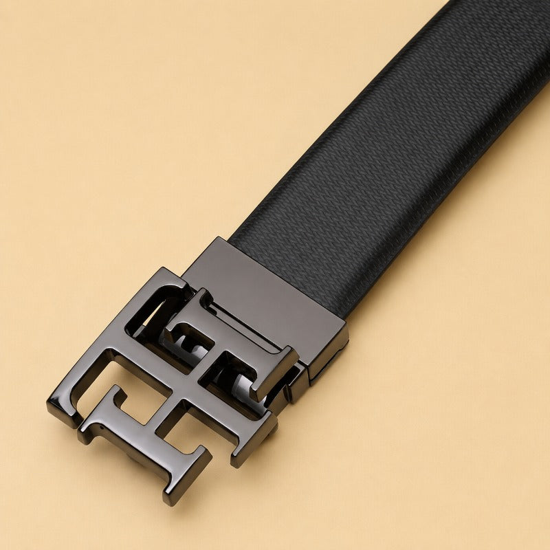 Grey Regal Monogram Reversible Belt for Men