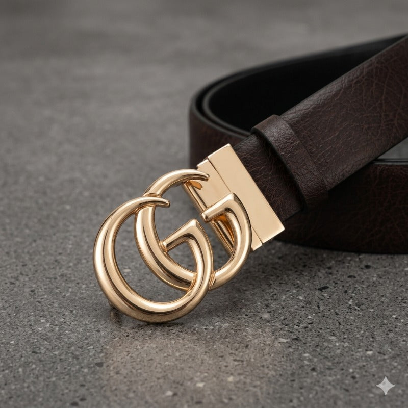 Signature Gold Buckle Belt for Men