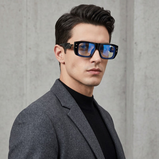 Luxury Blue Light Blocking Rectangle Glasses for Men & Women
