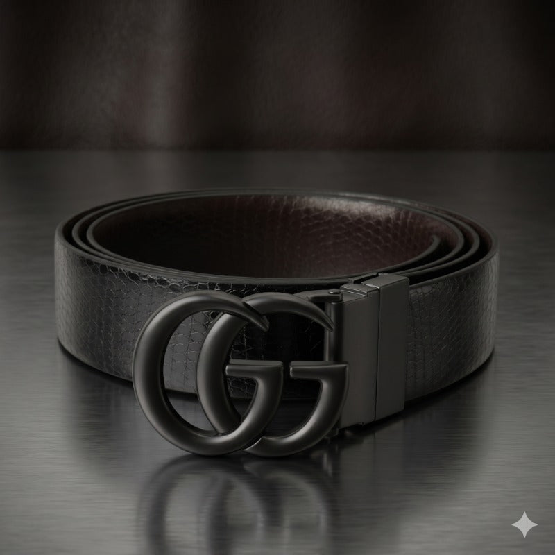 Signature Black Buckle Belt for Men