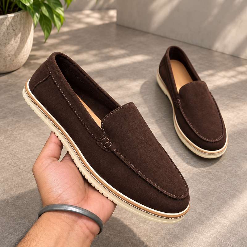 Premium Men's Leather Slip-On Loafers | Handmade TPR Sole | Casual Shoes