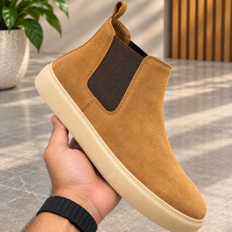 Premium Men's Genuine Suede Leather Chelsea Boots