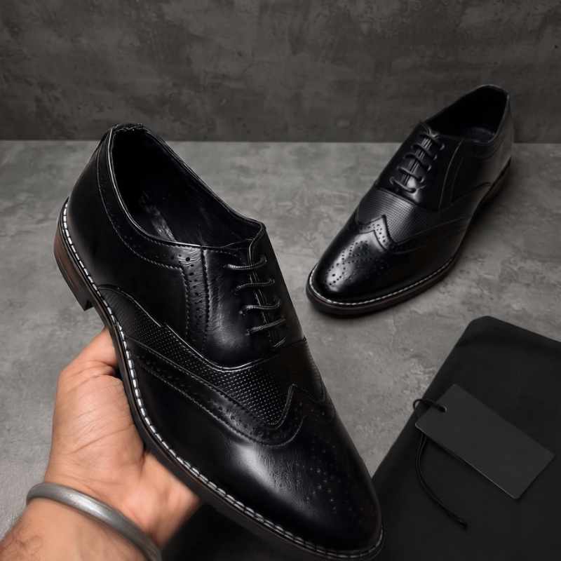 Premium Men's Brogue Oxford Formal Shoes | Classic Lace-Up Dress Shoes