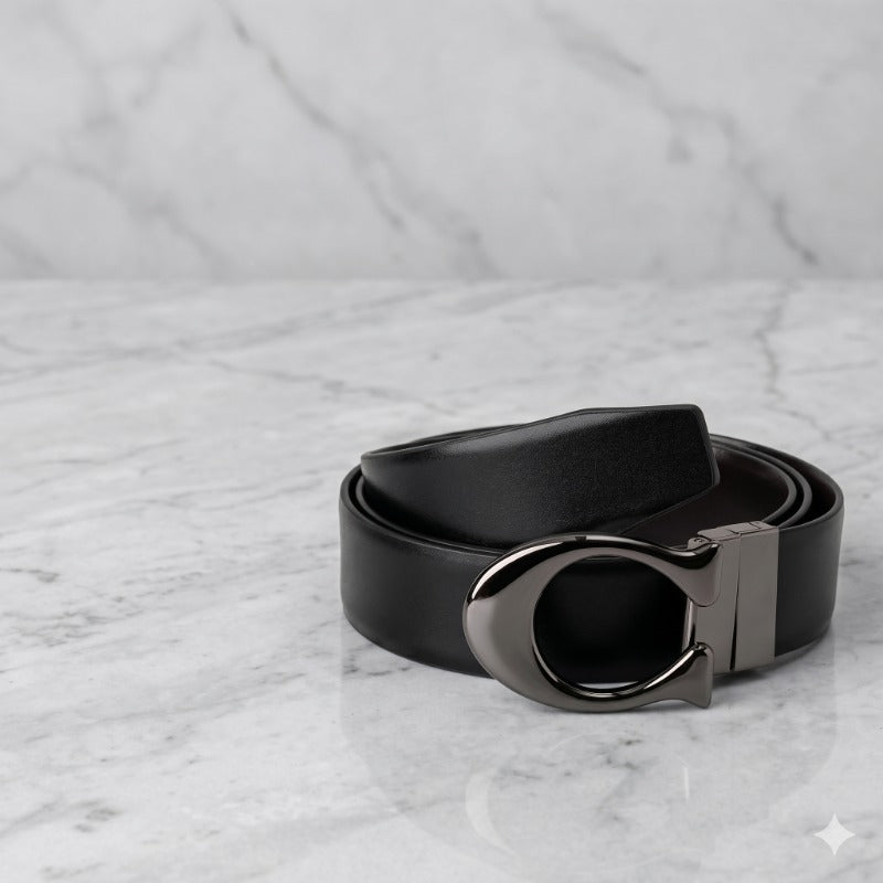 Black Eclipse C Signature Belt for Men