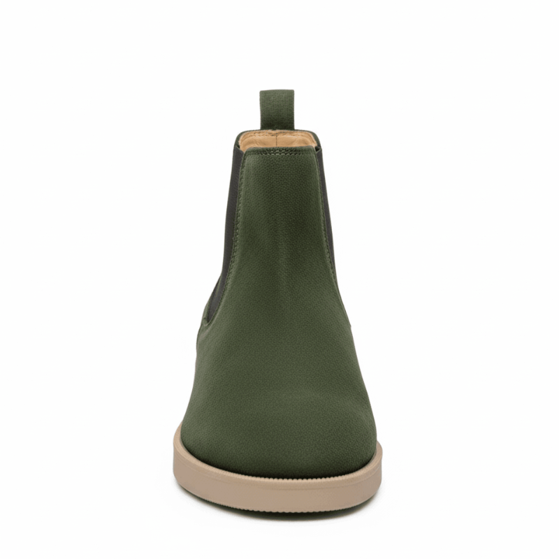 Premium Green Suede Boots by JonasParamount – Handmade Leather Sole