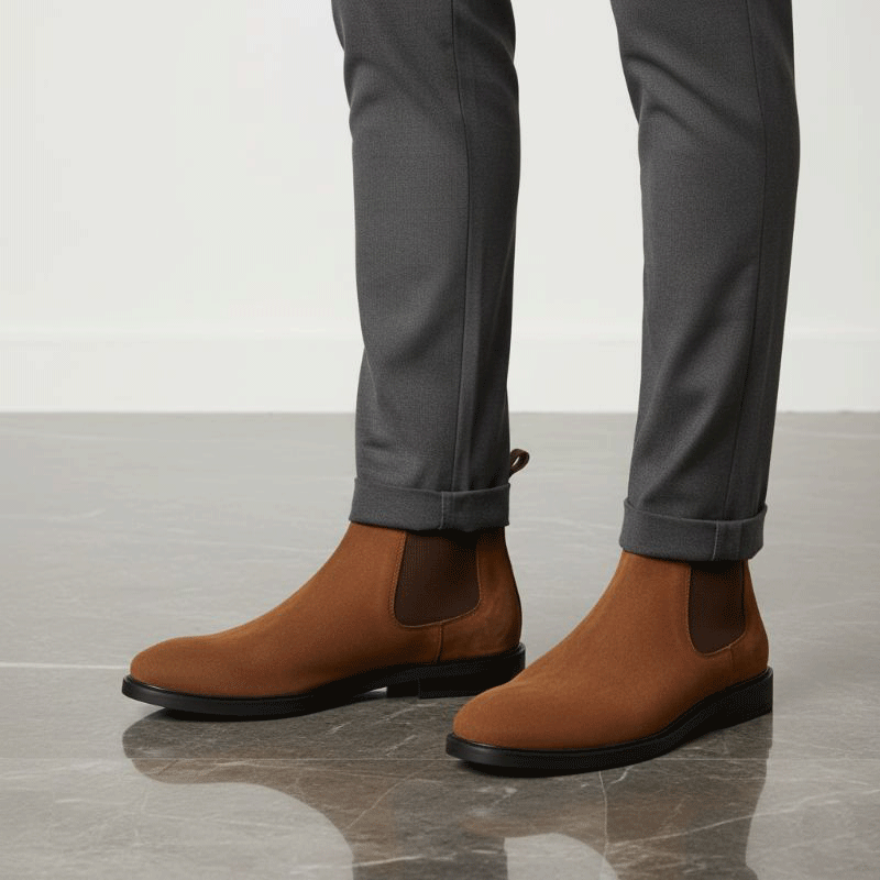 Premium Brown Suede Boots by JonasParamount – Handmade Leather Sole