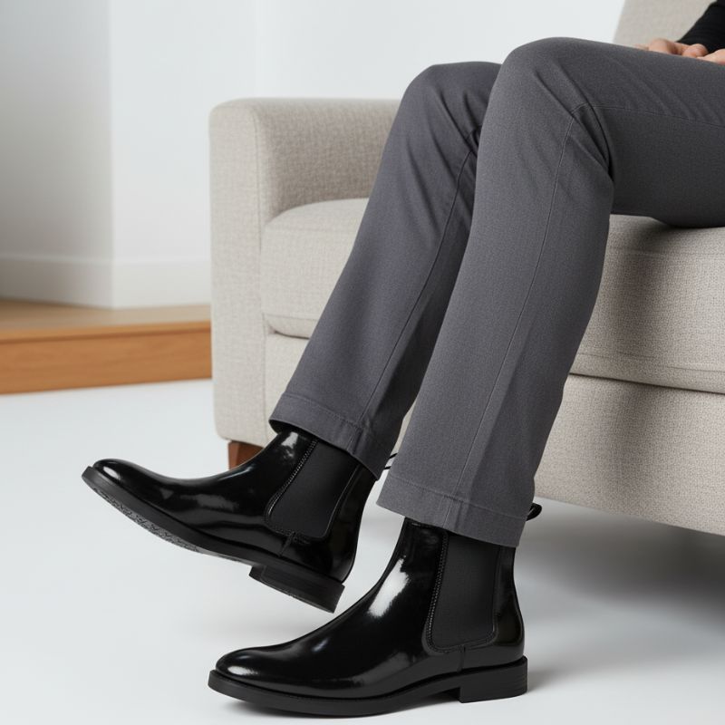 JonasParamount Chelsea Boots – Wrinkle-Free Faux Leather & TPR Sole