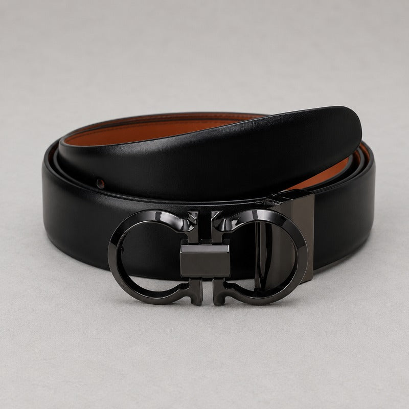 Black Shine Stealth Loop Buckle Belt for Men